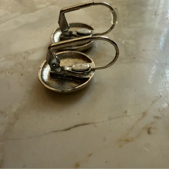 CHANEL Used CC Logos Pierced Earrings Silver 98A Vintage Authentic - Picture 5 of 7